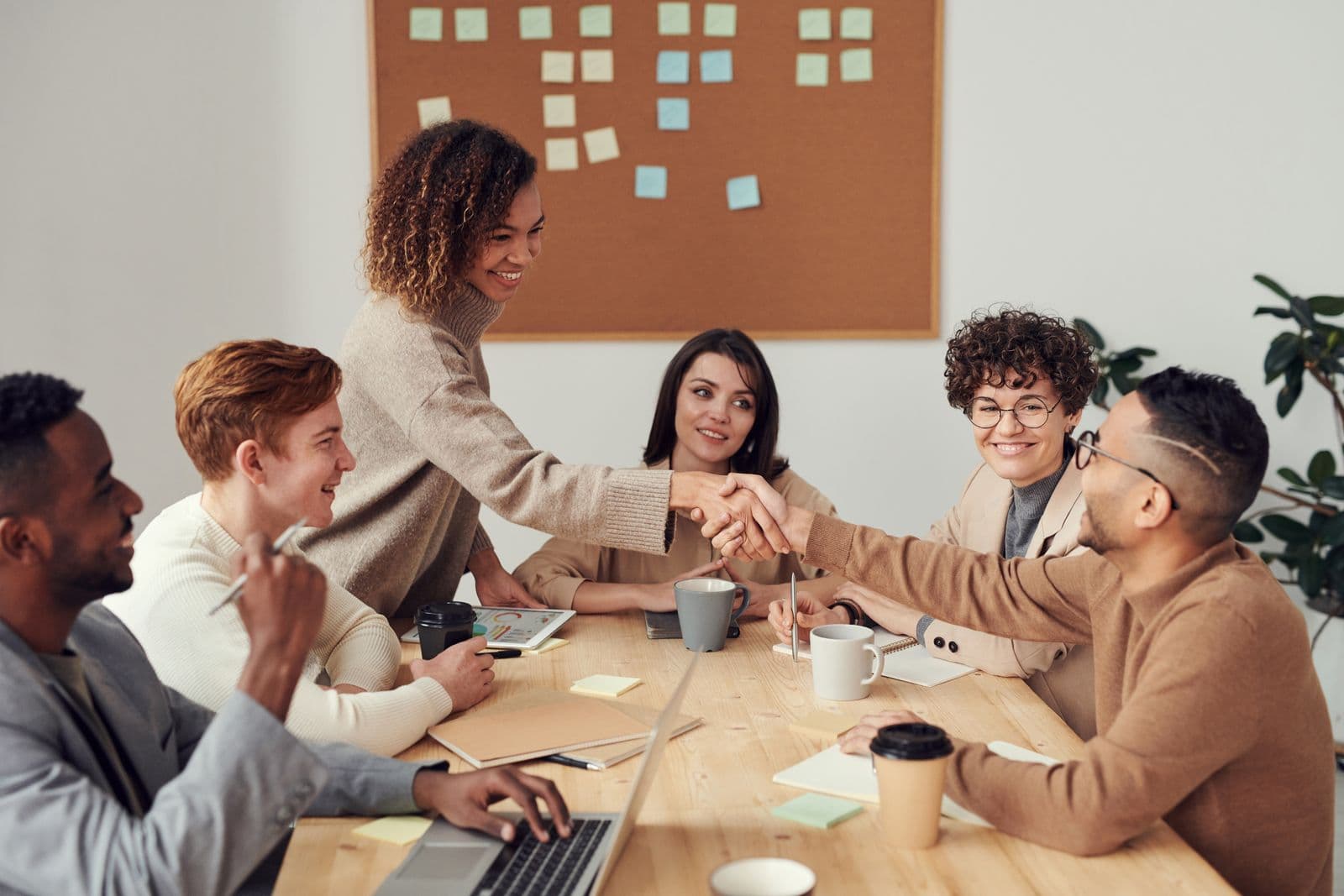 Business team agreeing on a strategy during a workshop